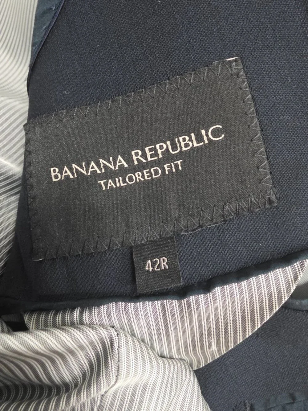 Banana Republic 42R Navy Blazer Sport Coat Jacket 2-Button Solid W782